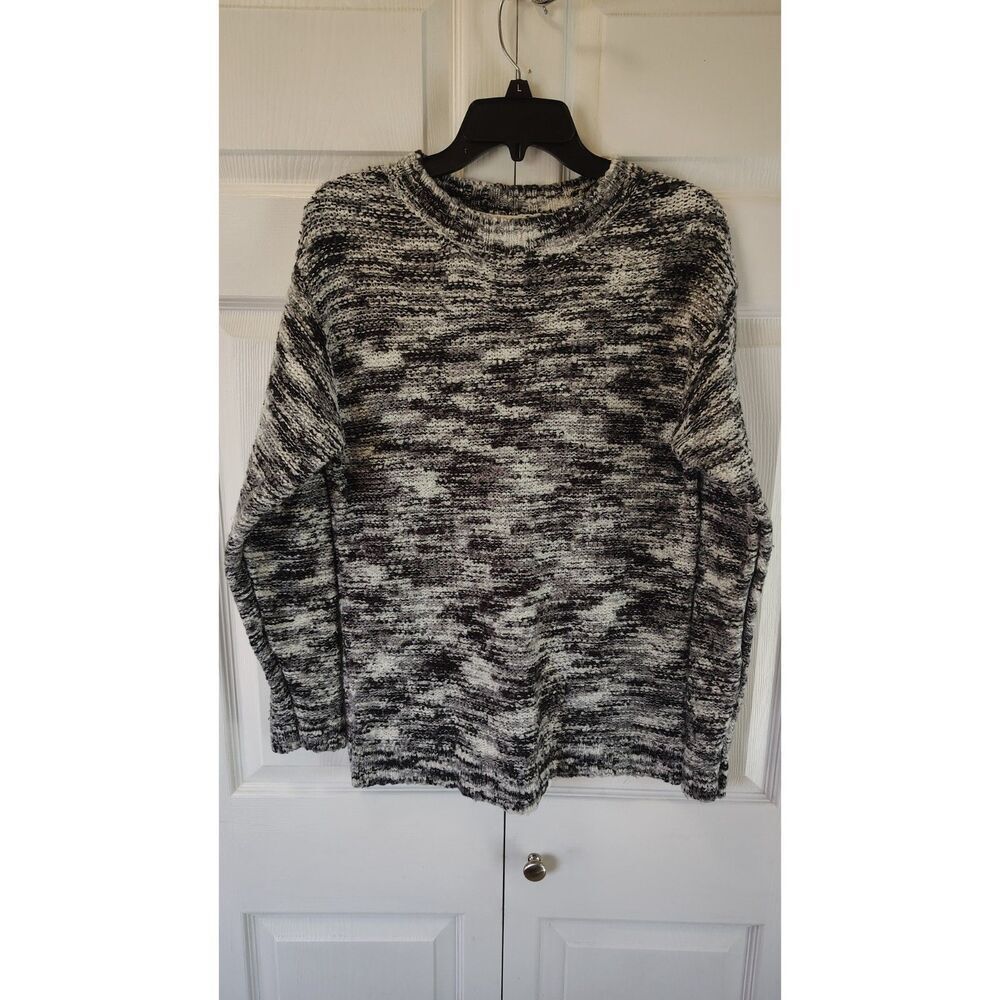 Peyton Primrose Black & White Marled Chunky Knit Sweater Small
